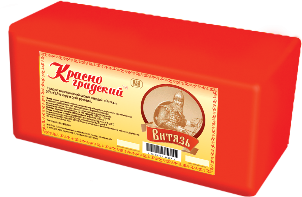 Продукт молокосодержащий  сырный твердый «Витязь»  50%  жира, ТМ 