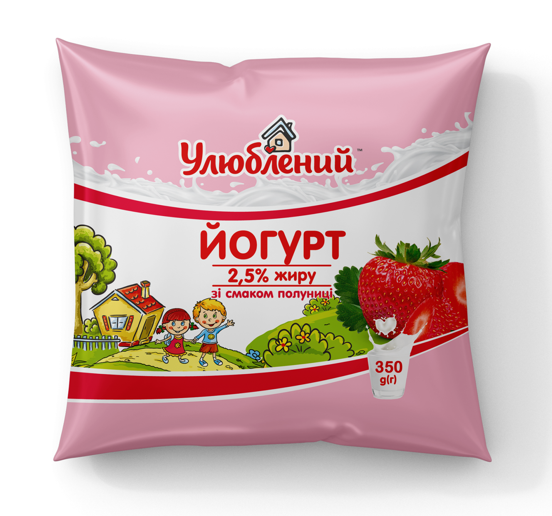 Йогурт зі смаком полуниці 2,5 % жиру ТМ «Улюблений»